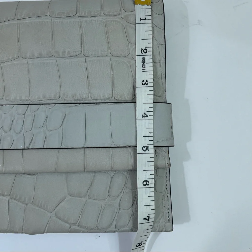 Coach Blue Gray Crocodile-Embossed Clutch